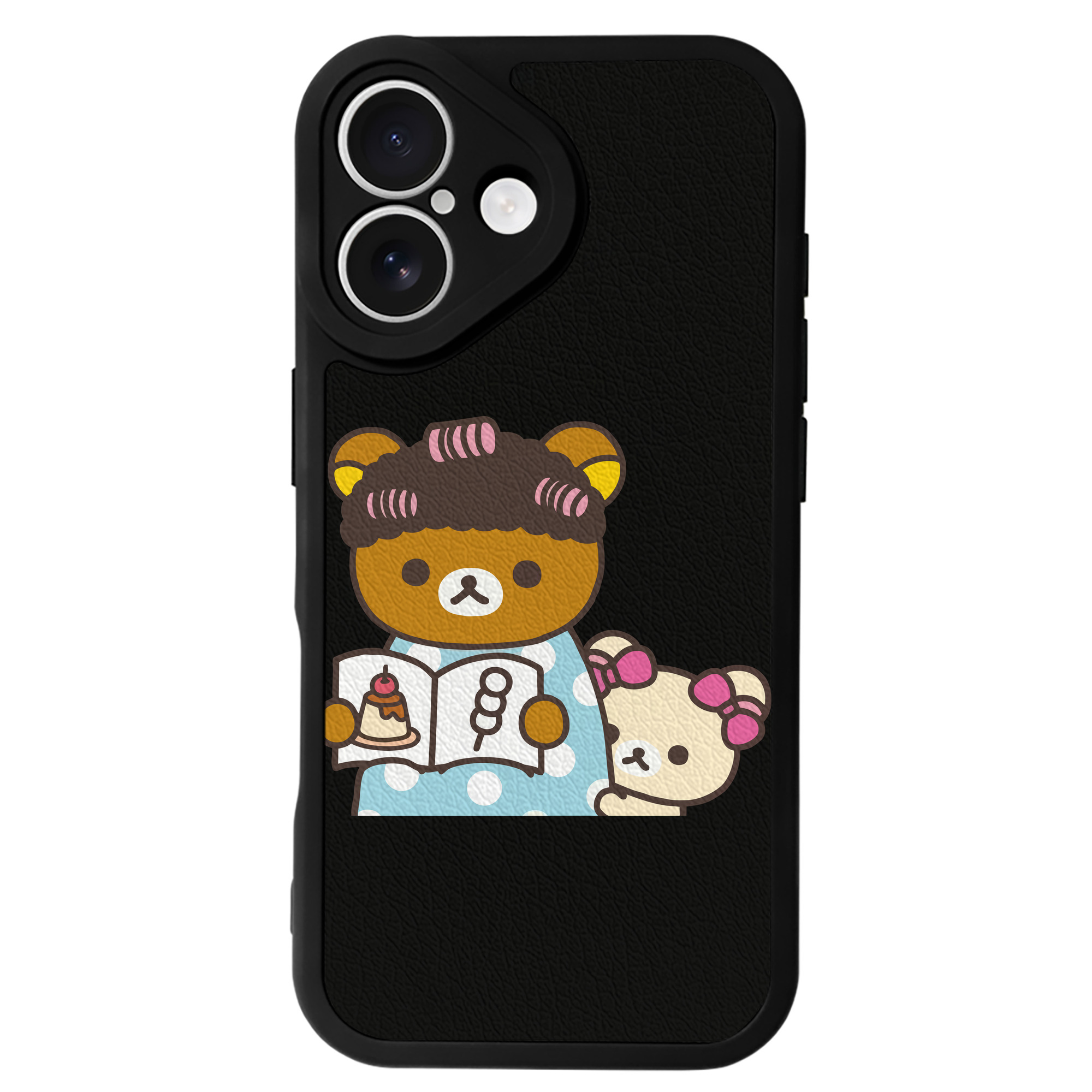 （画像用） リラックマ リラックマ キイロイトリ Rilakkuma Korilakkuma Kiiroitori 【iPhone 16シリーズ対応】シリコンスマホケース（レザー調） 材質：シリコン
